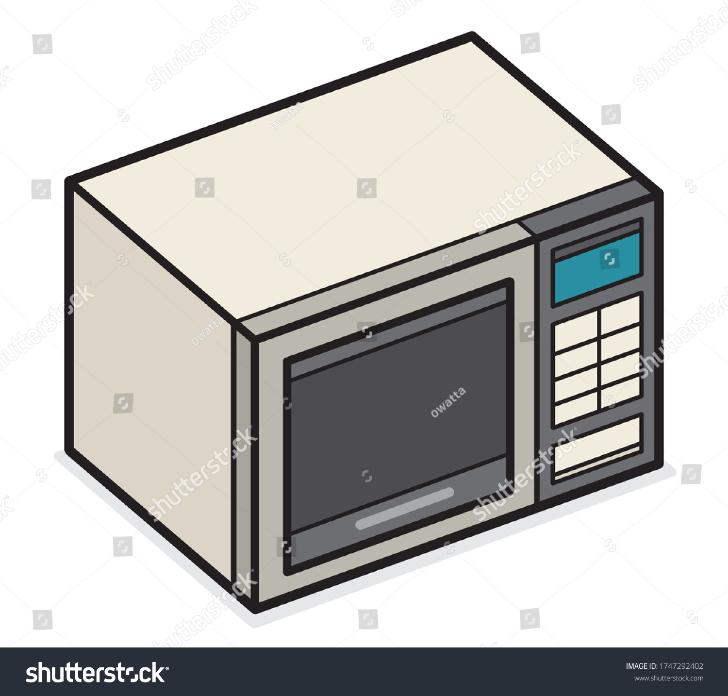 Microwave Oven Cartoon Vector Illustration Isolated Stock Vector