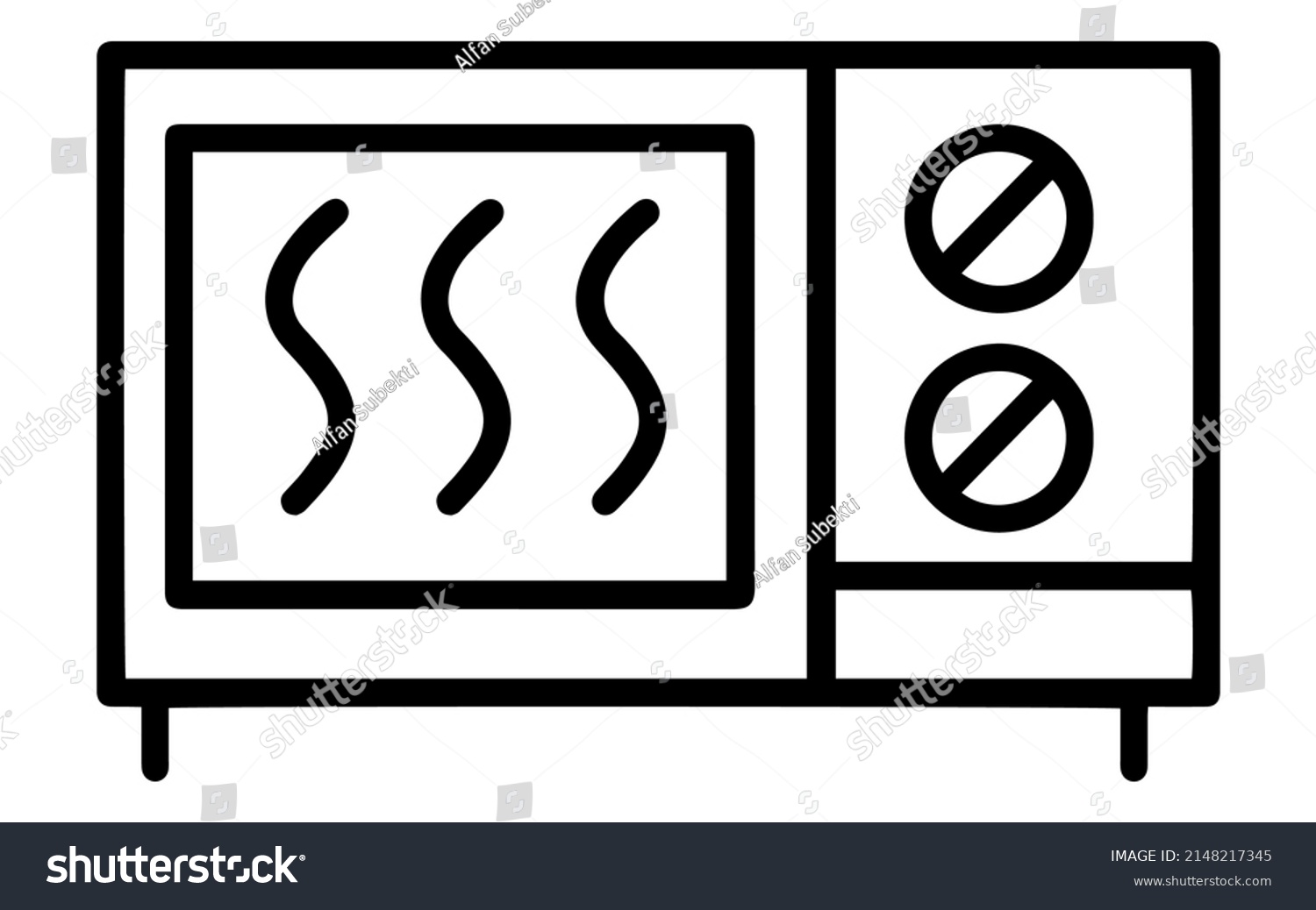 Microwave Oven Linear Icon Electric Food Stock Vector Royalty Free