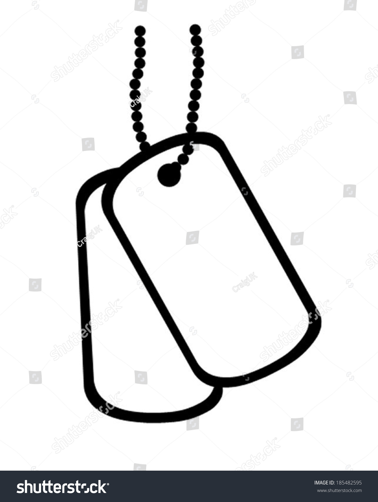 Military Dog Tags Military Identification Tags Stock Vector 185482595