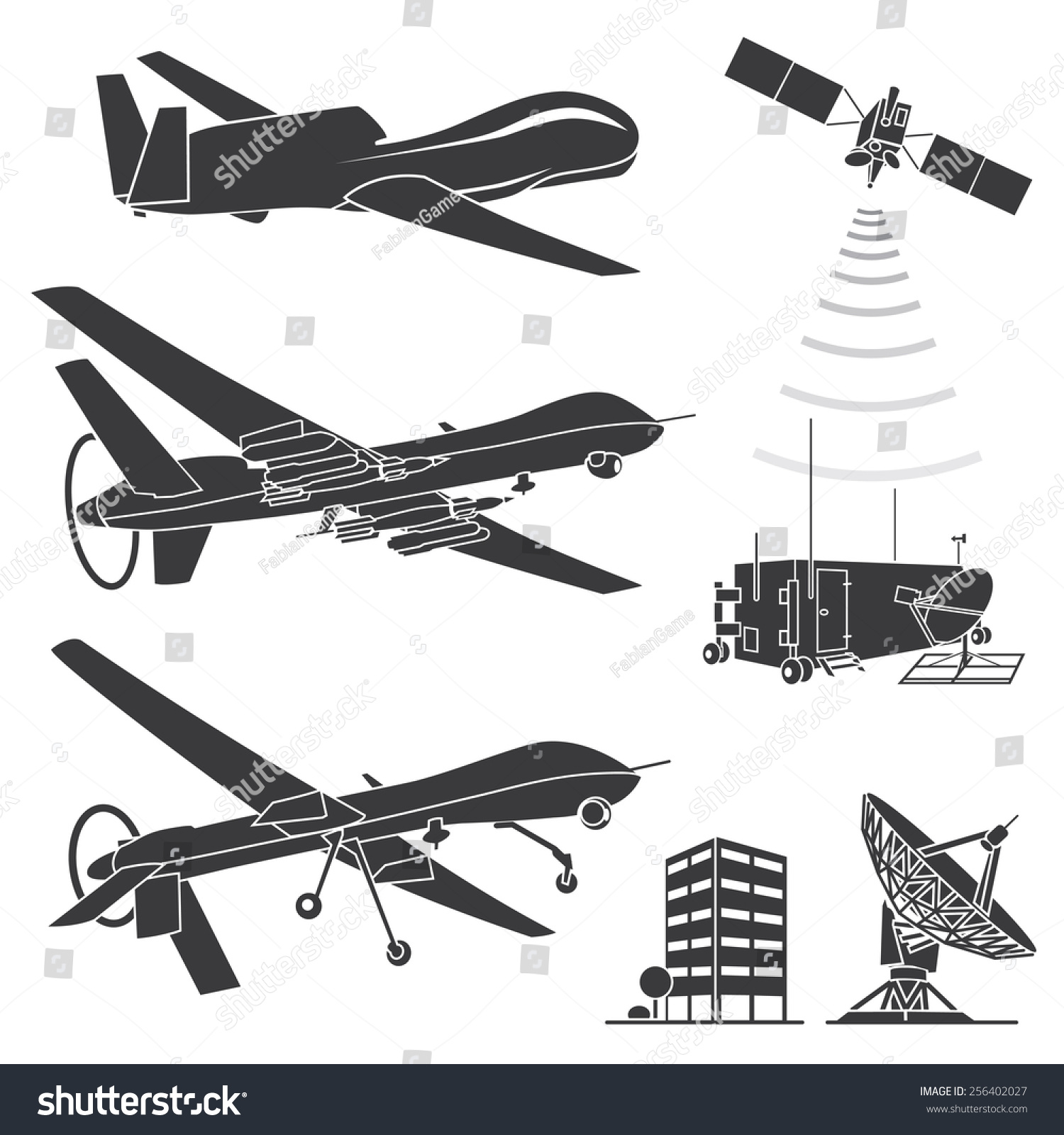 Military Drones. Vector Illustration. - 256402027 : Shutterstock