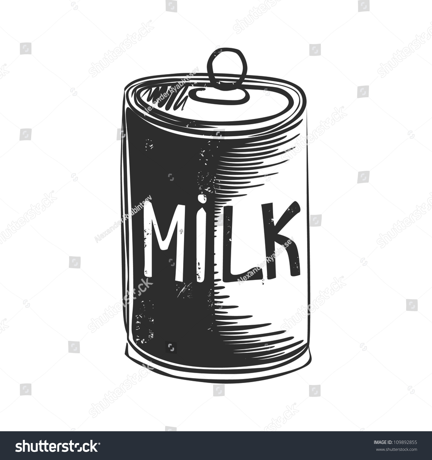 Milk Can Stock Vector Illustration 109892855 : Shutterstock
