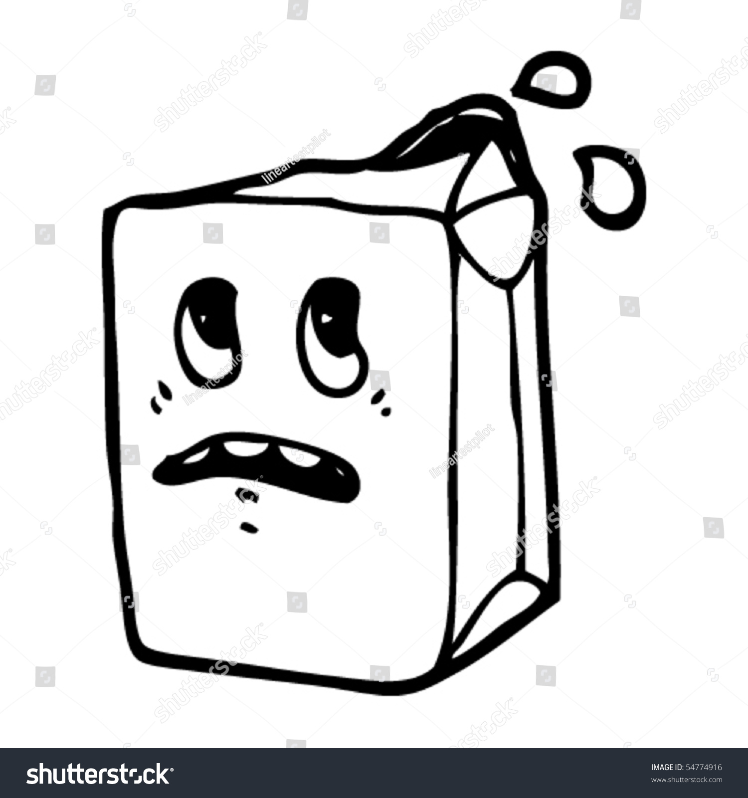 Milk Carton Cartoon Stock Vector Illustration 54774916 : Shutterstock