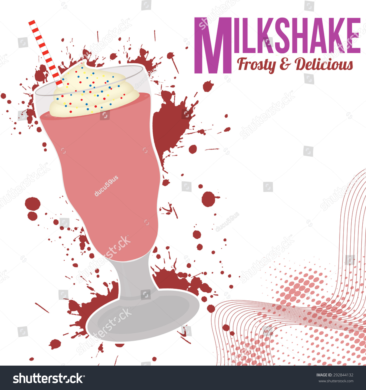 Milkshake Retro Poster In Vintage Style Vector Illustration