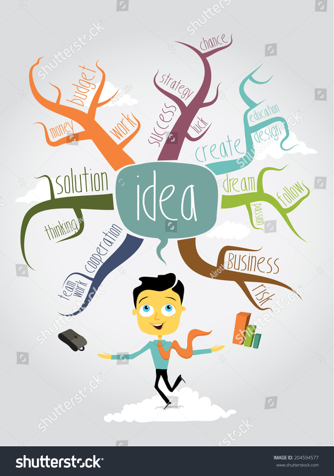 Mind Mapping Stock Vector Illustration 204594577 : Shutterstock