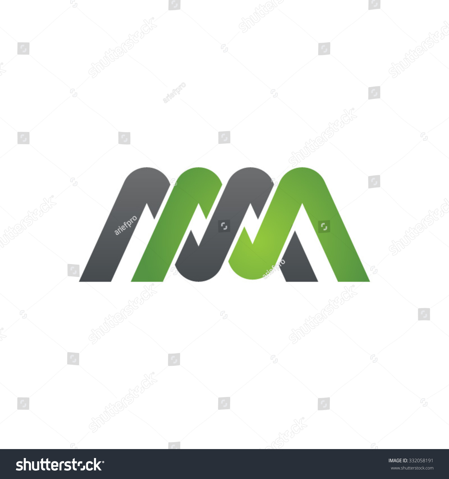 Mm Company Linked Letter Logo Green Stock Vector Illustration 332058191 ...