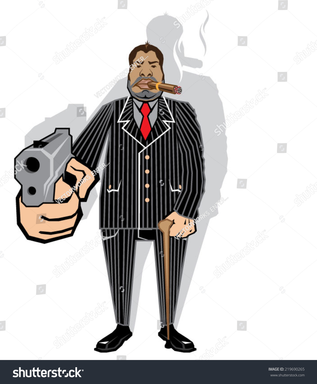 Mob Boss Stock Vector Illustration 219690265 : Shutterstock