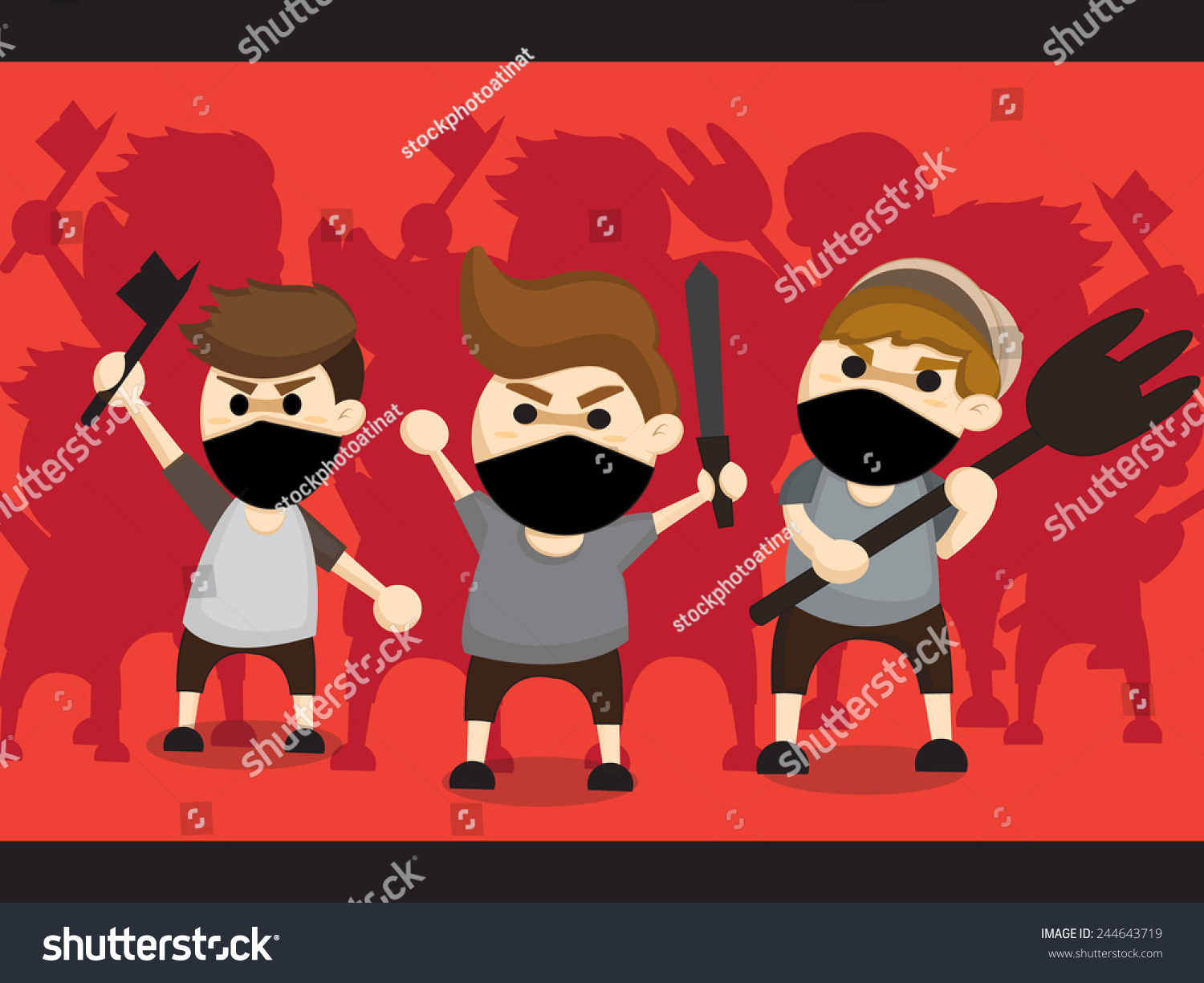 Mob Cartoon Design Stock Vector Illustration 244643719 : Shutterstock