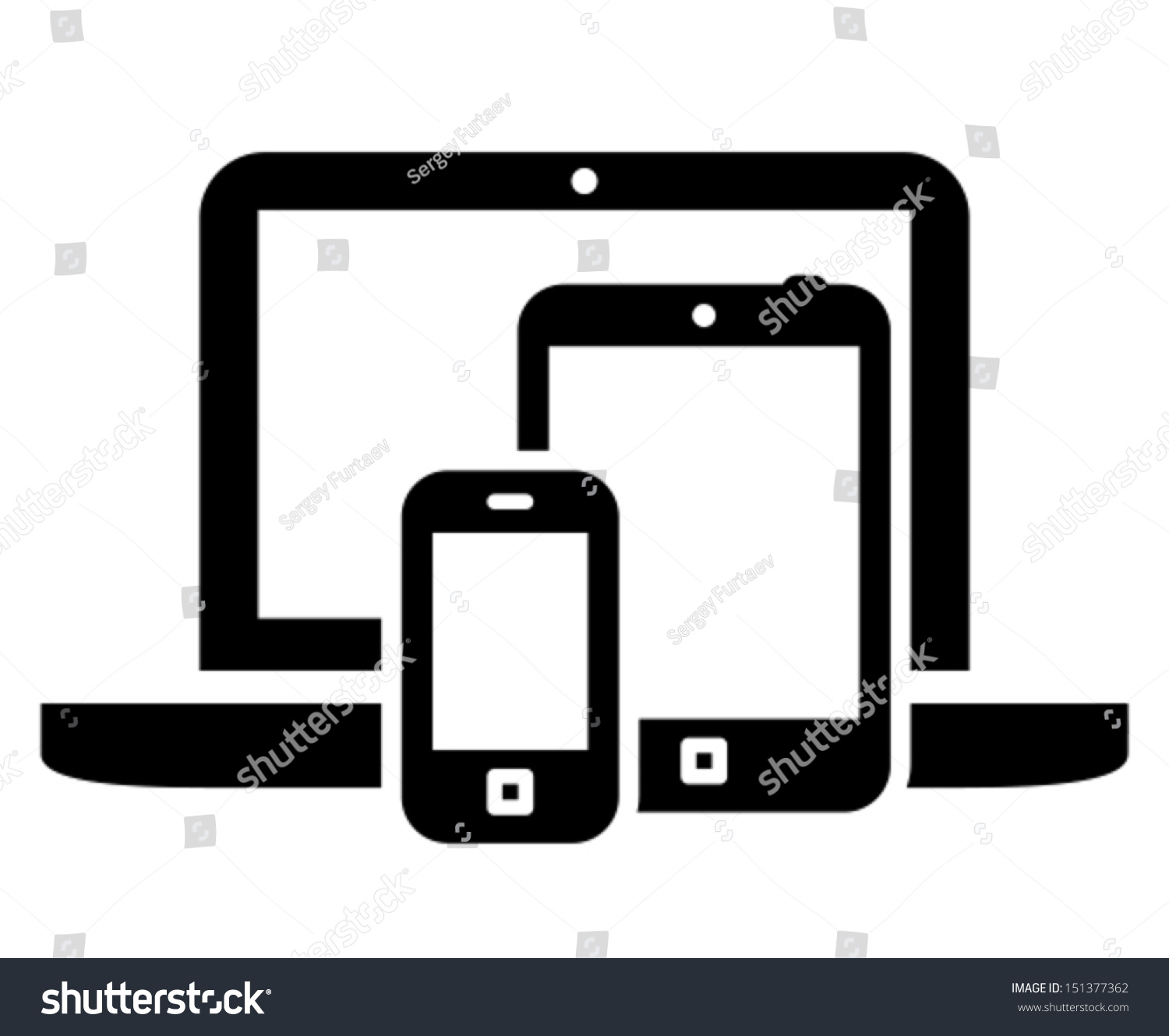 Mobile Devices Icon Stock Vector Illustration 151377362 : Shutterstock
