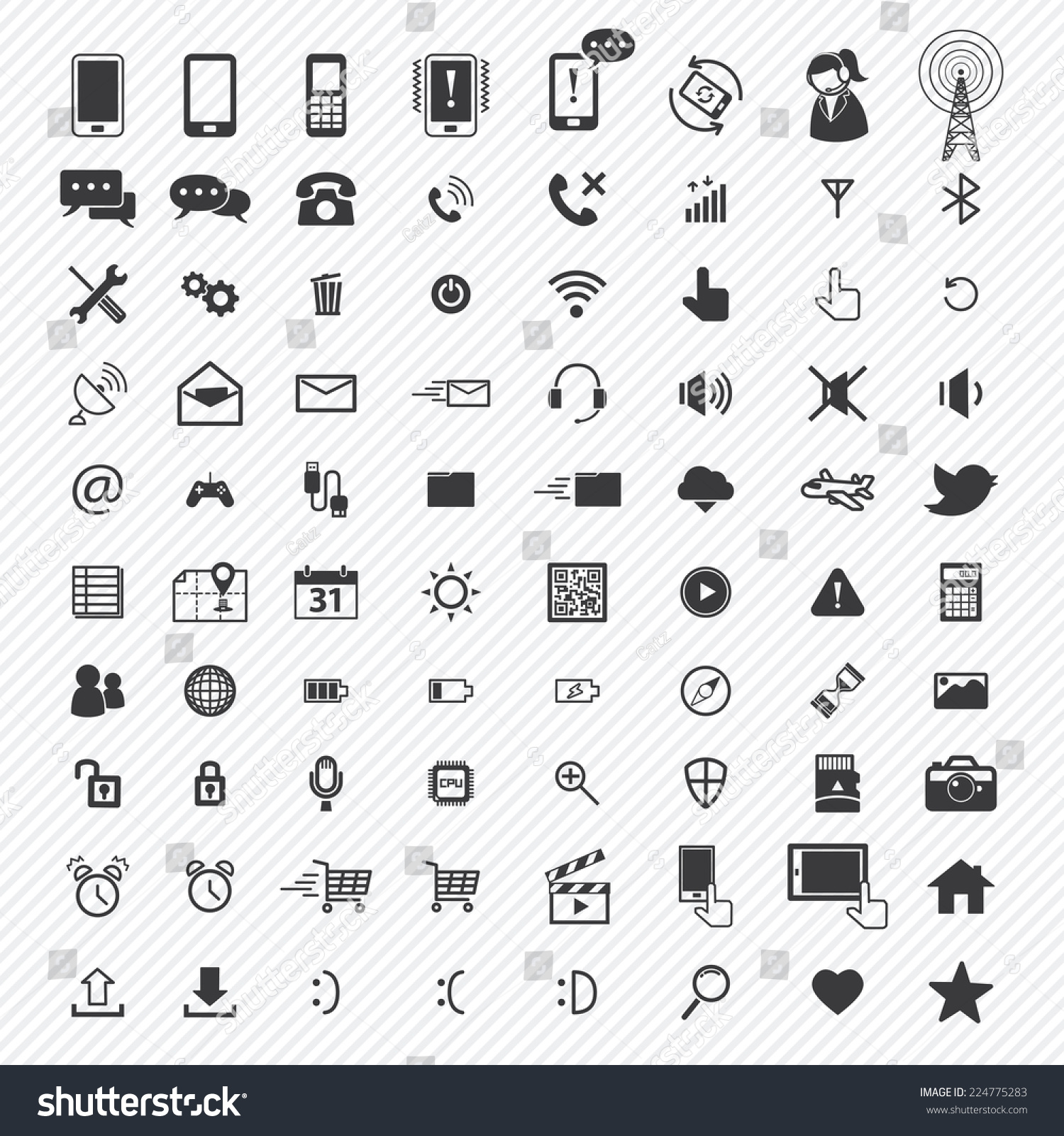 Mobile Icons Set. Illustration Eps10 - 224775283 : Shutterstock