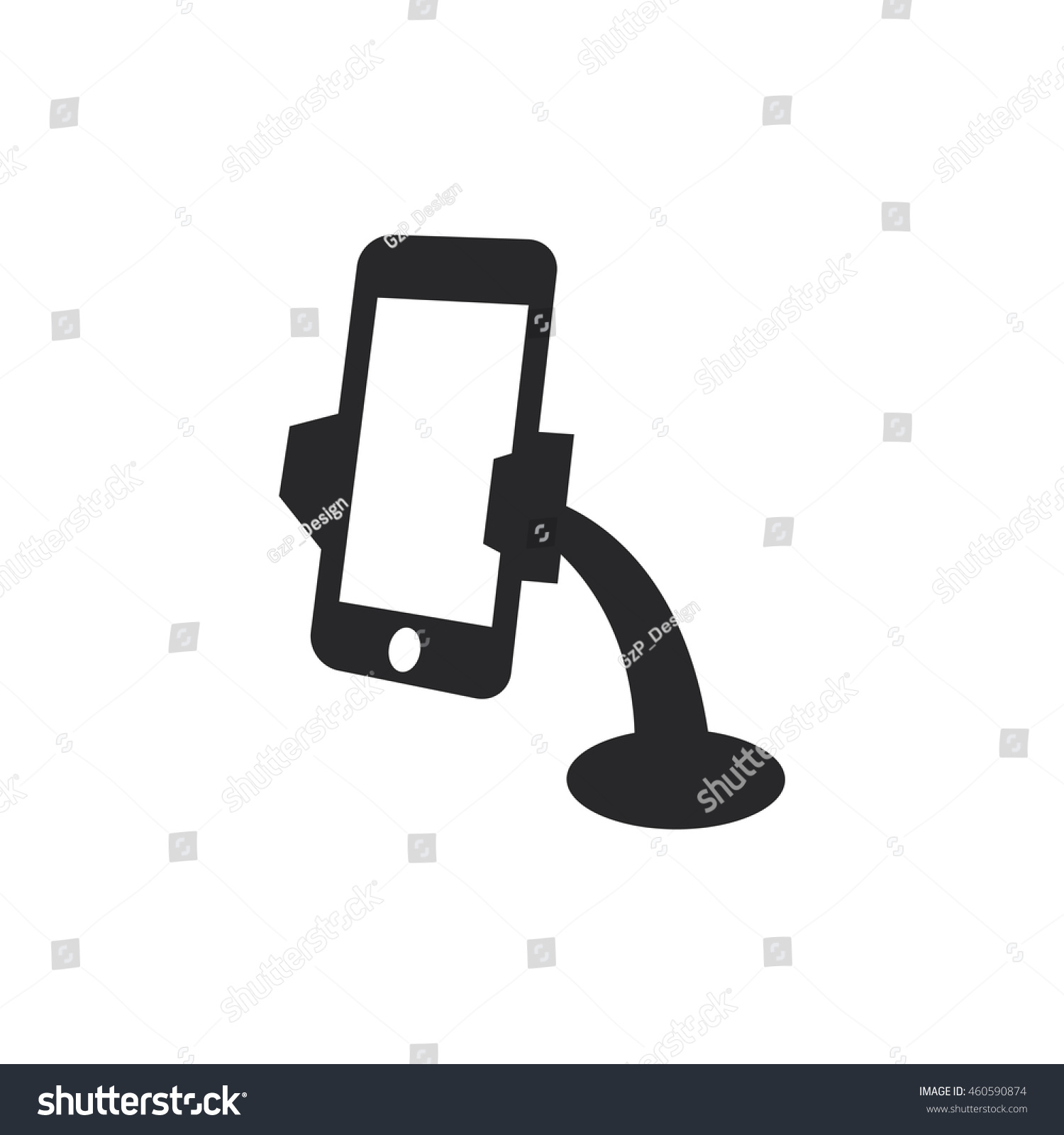 Mobile Phone Holder Icon On White Background Stock Vector Illustration 