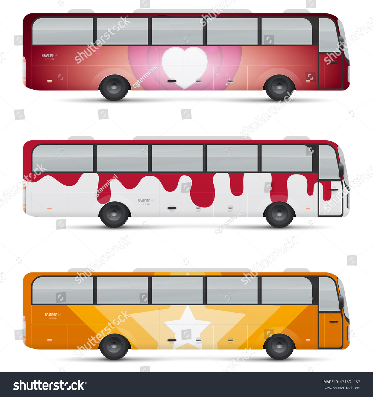 Mockup Of Passenger Bus. Design Templates For Transport. Branding For