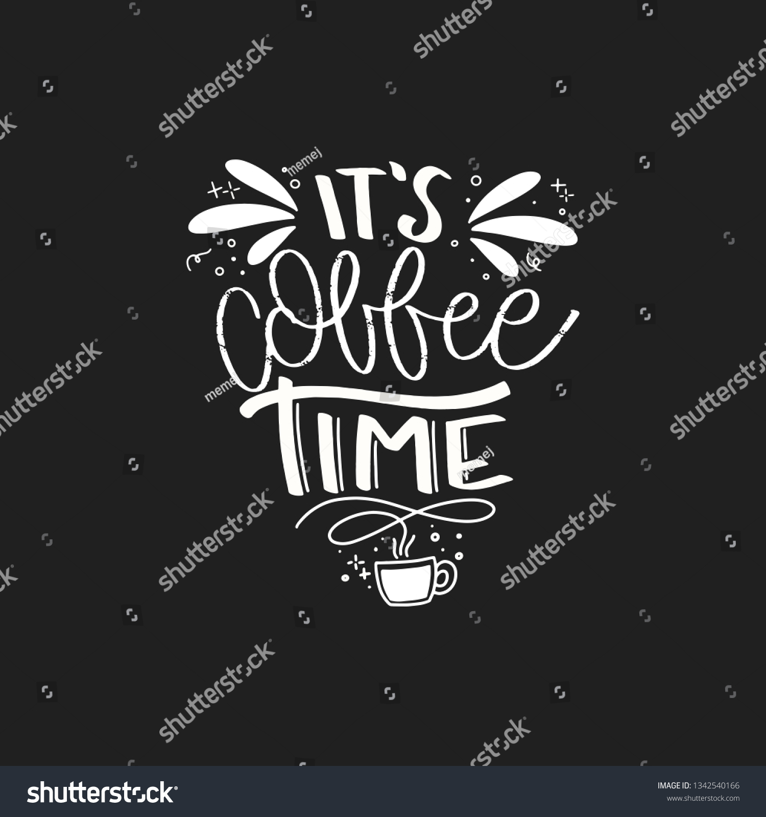 Modern Coffee Lettering Typography Coffee Time Stock Vector Royalty