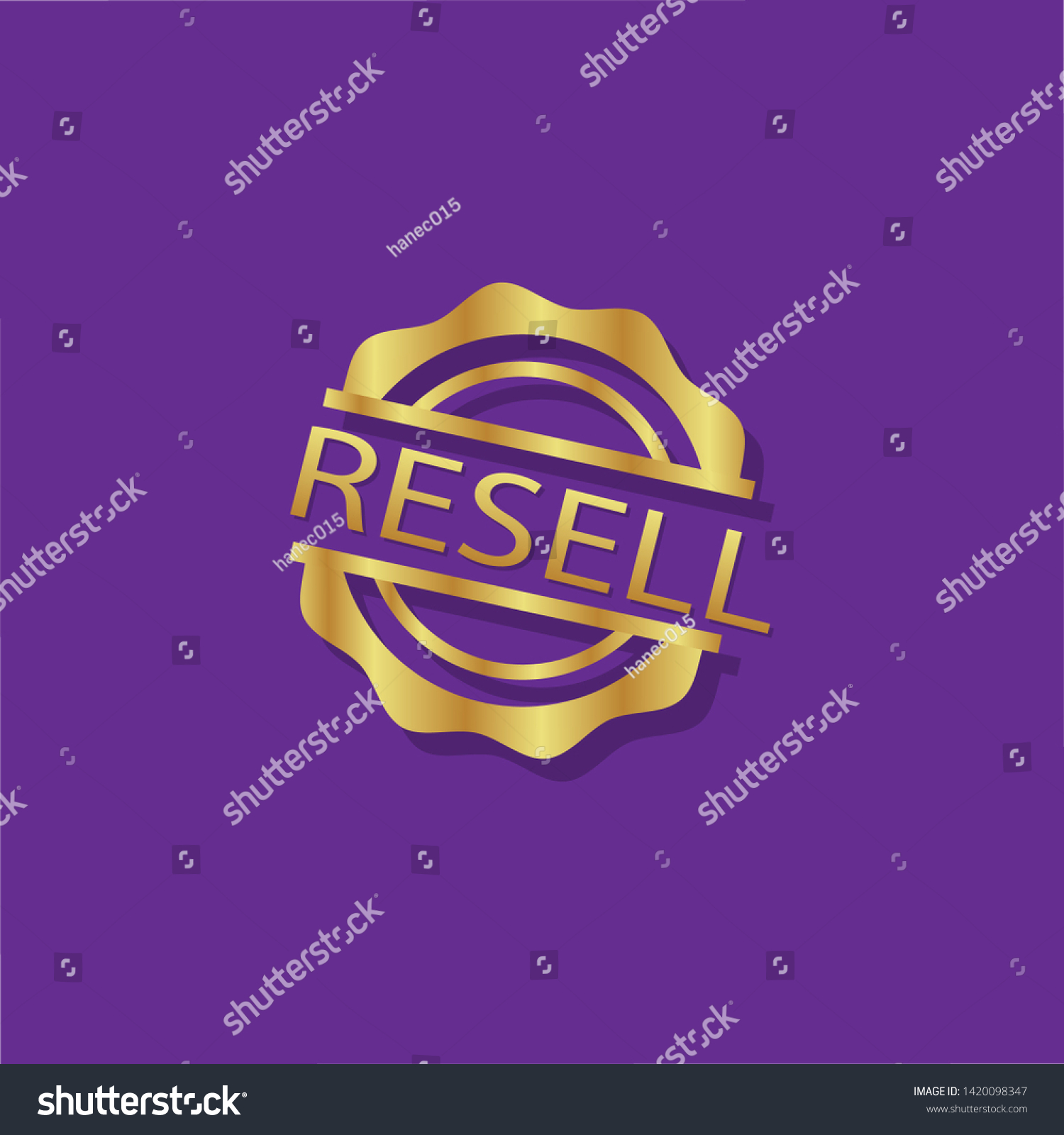 Modern Gold Stamp Text Resell Gold Stock Vector Royalty Free