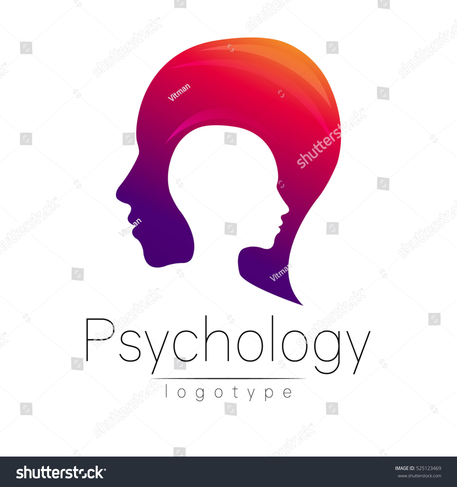 Modern Head Logo Psychology Profile Human Stock Vector Royalty Free