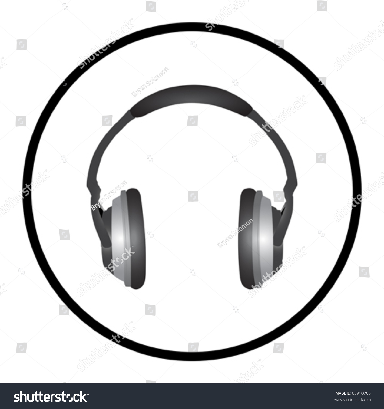 Modern Headphones Symbol - Vector Illustration. High Resolution Jpeg