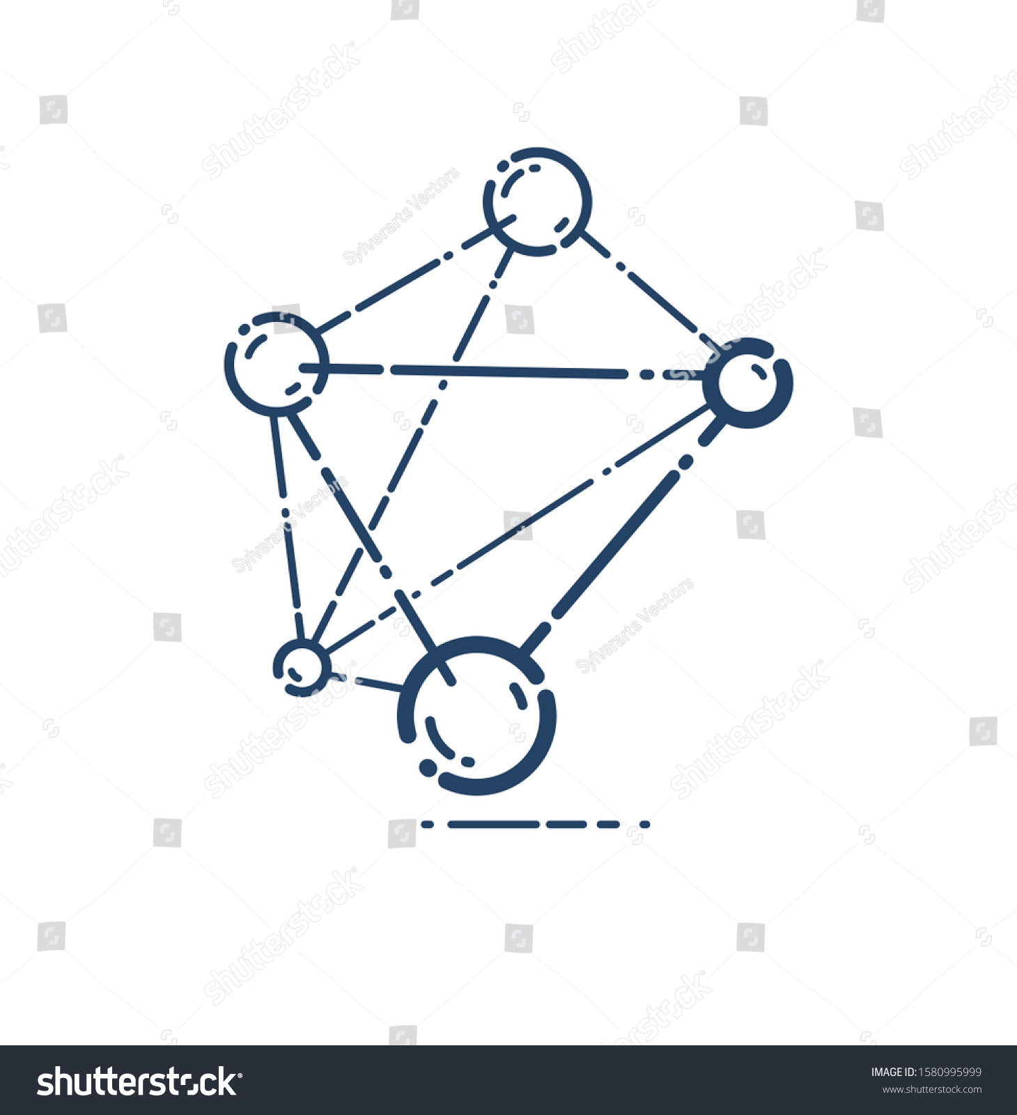 Molecule Vector Linear Icon Science Chemistry Stock Vector Royalty