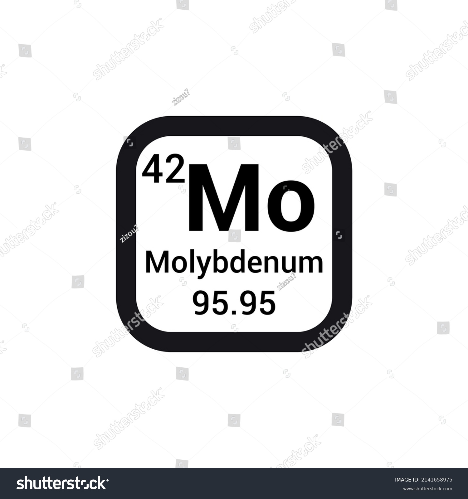 Molybdenum Chemical Element Periodic Table Stock Vector Royalty Free