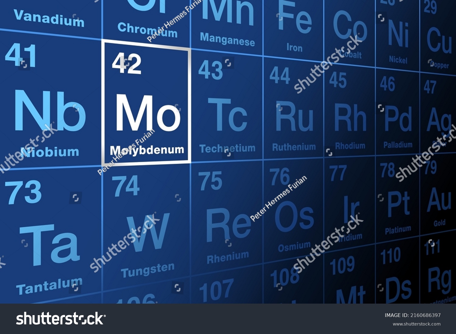 Molybdenum On Periodic Table Elements Metal Stock Vector Royalty Free