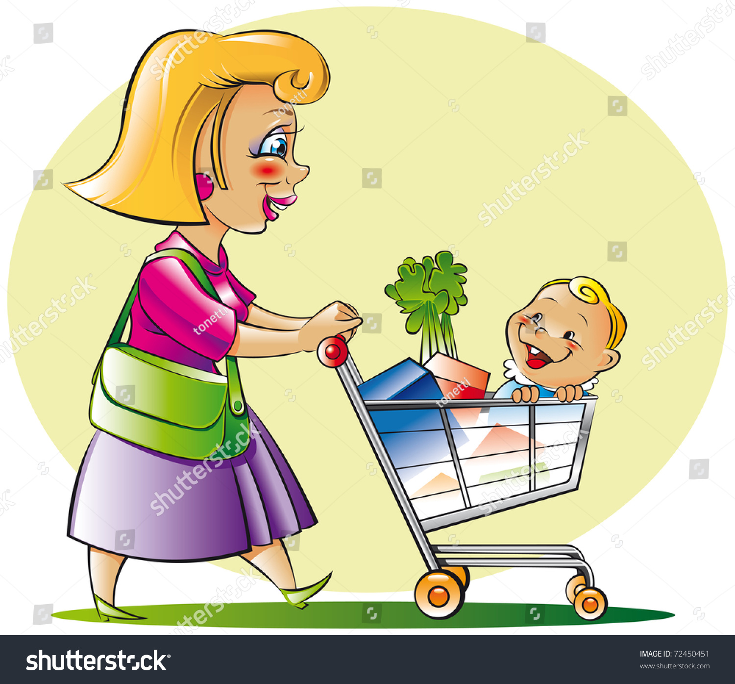 Mom Son Supermarket Vector De Stock Libre De Regal As Shutterstock