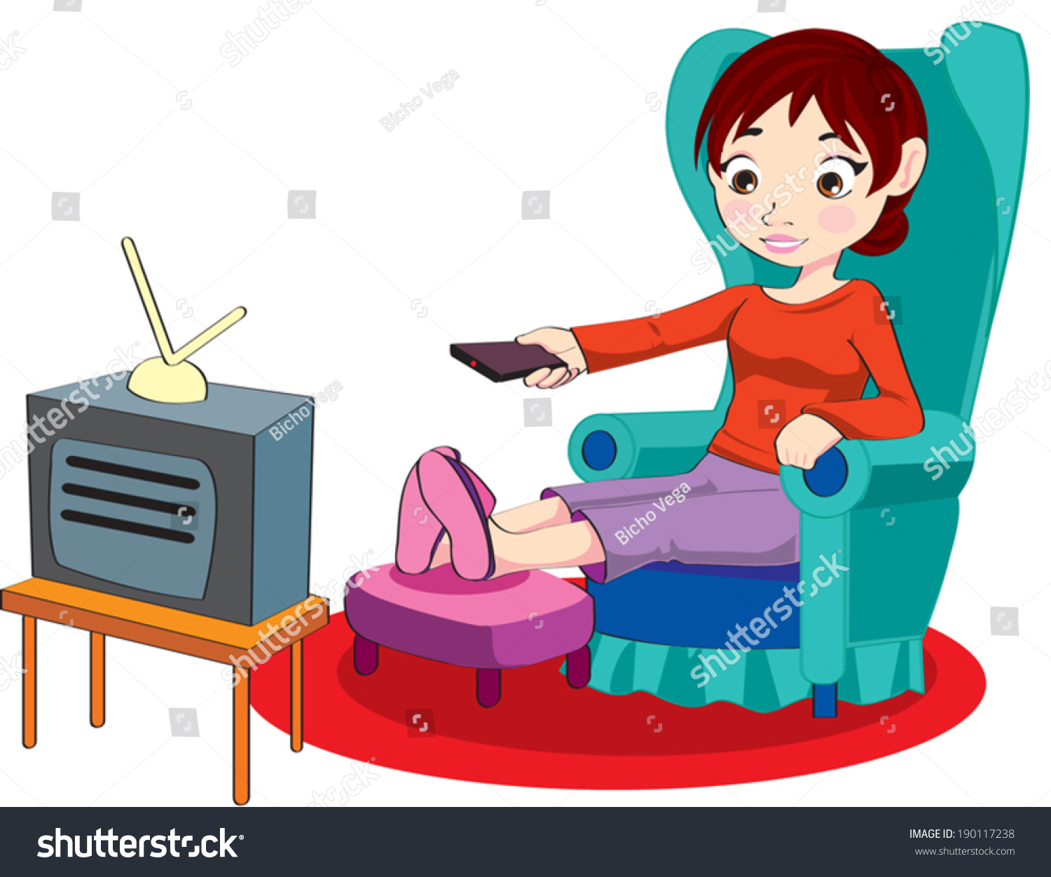 clipart girl watching tv - photo #35