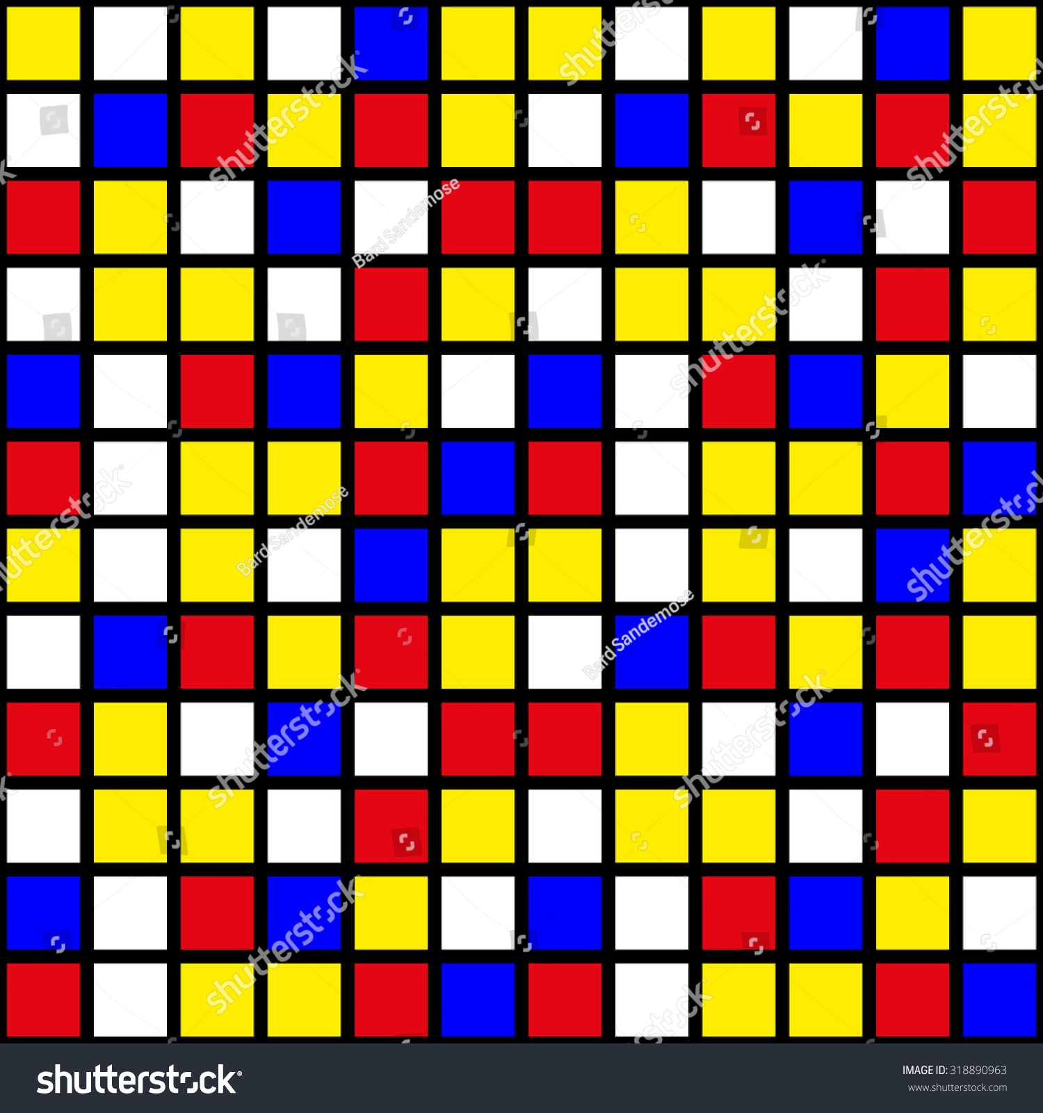 Mondrian Squares Pattern Stock Vector 318890963 Shutterstock