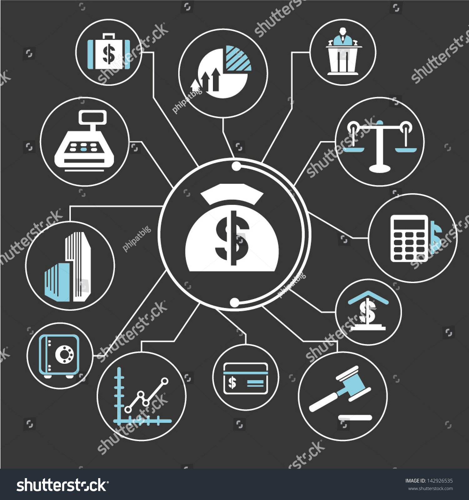 Money And Financial Mind Mapping Info Graphic Stock Vector Illustration 142926535 Shutterstock 0951