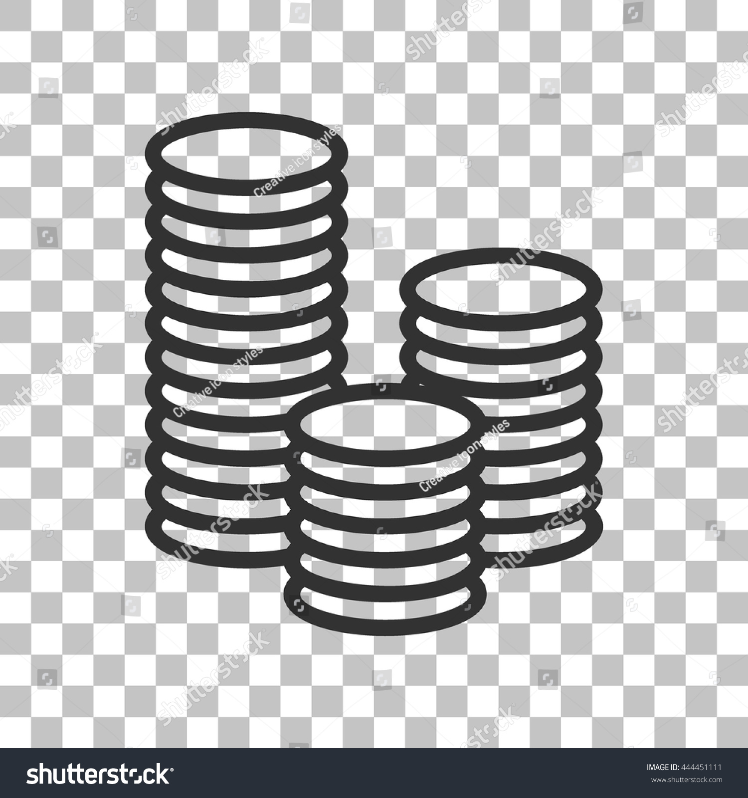 Money Sign Illustration. Dark Gray Icon On Transparent Background