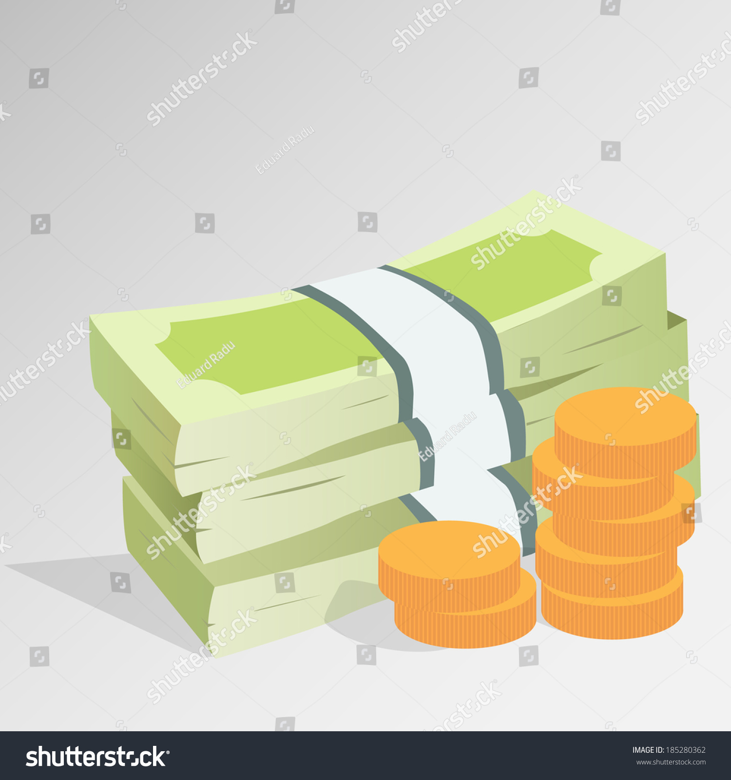 Money Stack Stock Vector Illustration 185280362 : Shutterstock