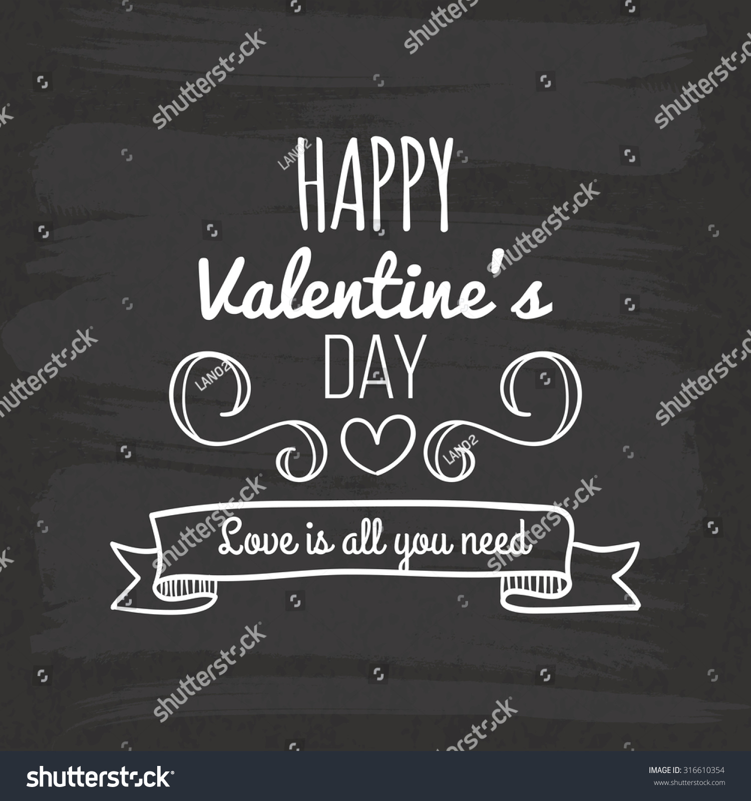 Monochrome Background With Text For Valentine'S Day Stock Vector