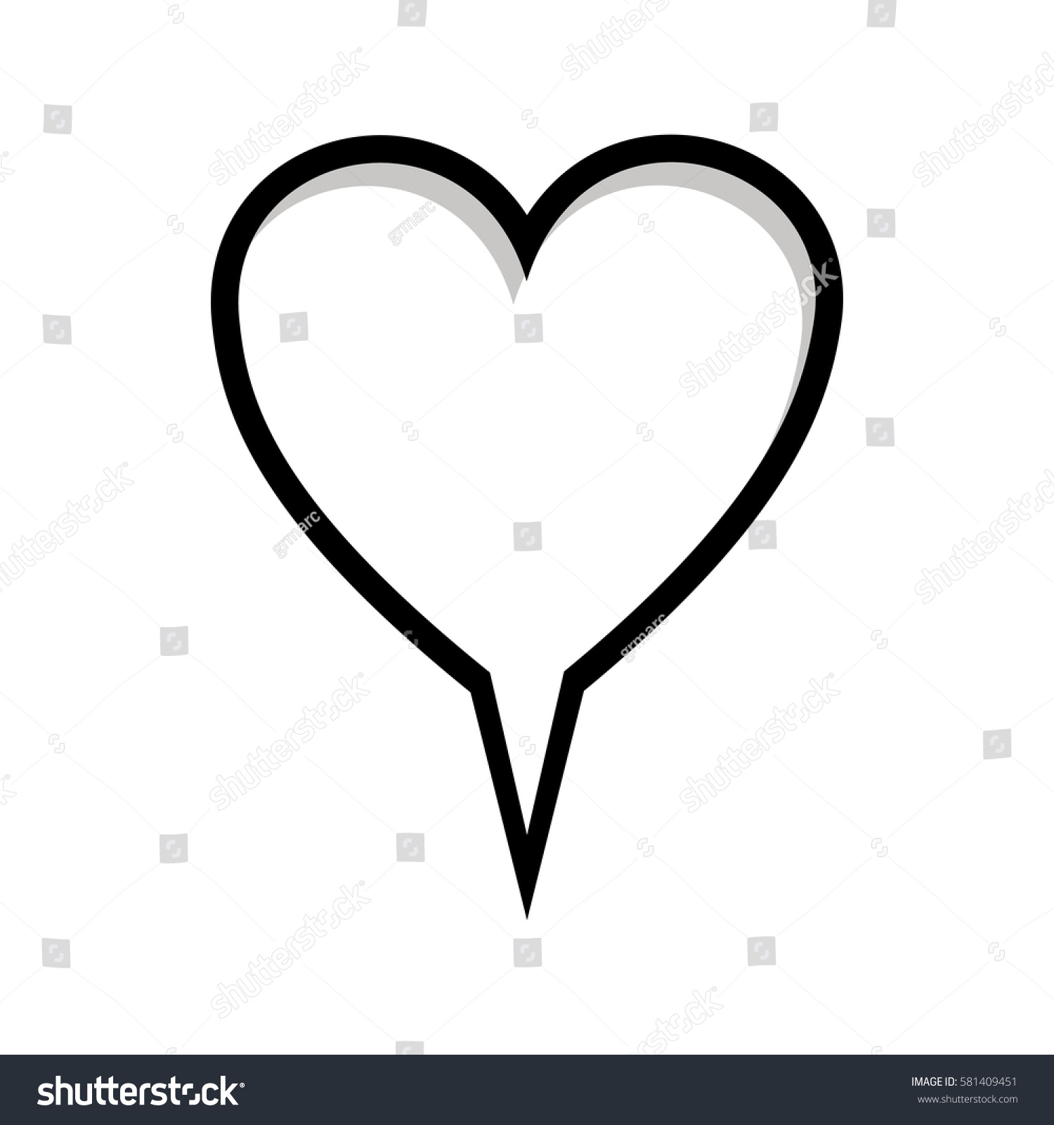 Monochrome Silhouette Heart Shape Dialog Box Stock Vector Royalty Free