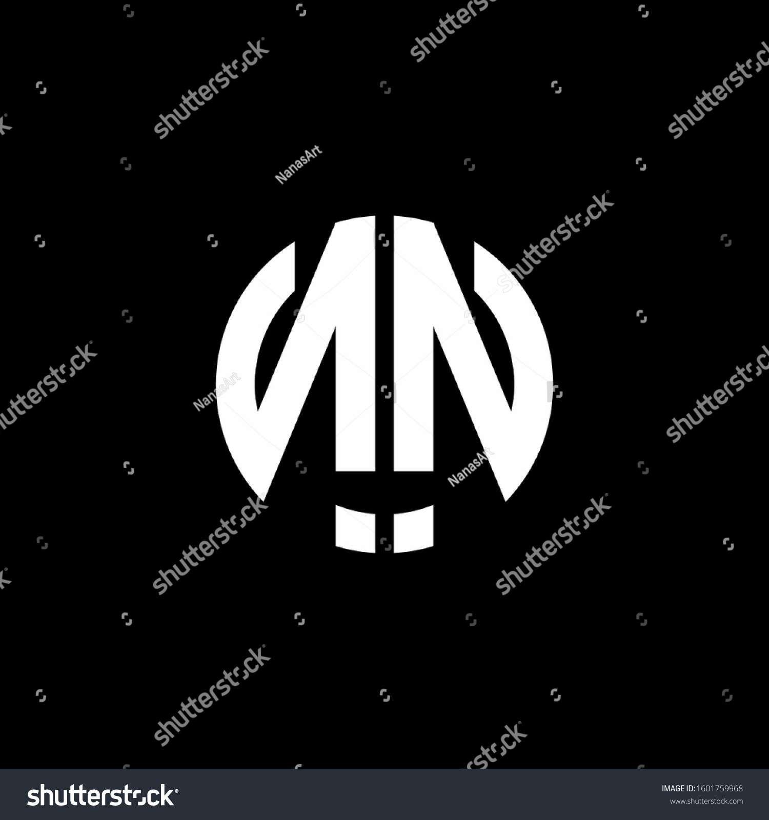 Monogram Logo Circle Ribbon Style Design Stock Vector Royalty Free