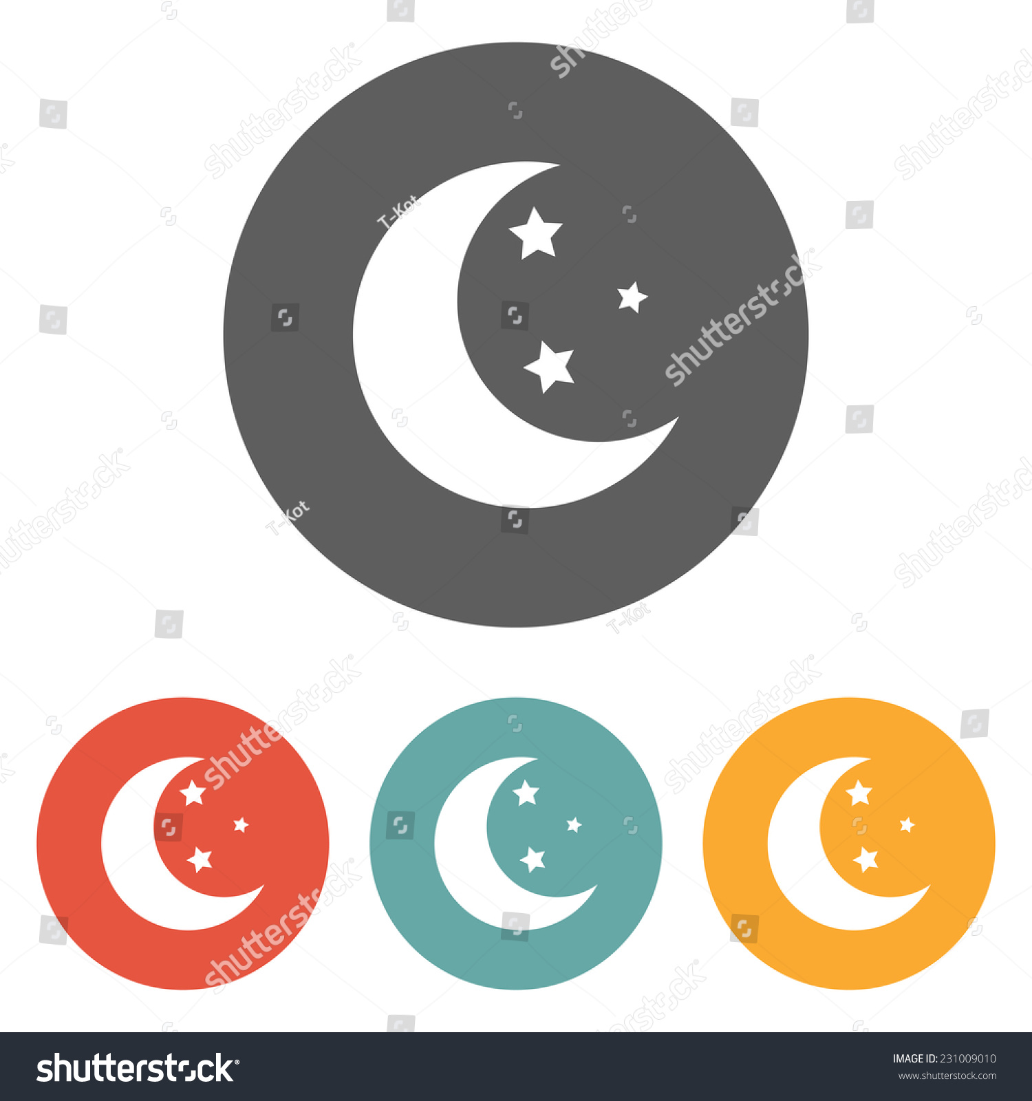 Moon Star Icon Stock Vector 231009010 : Shutterstock