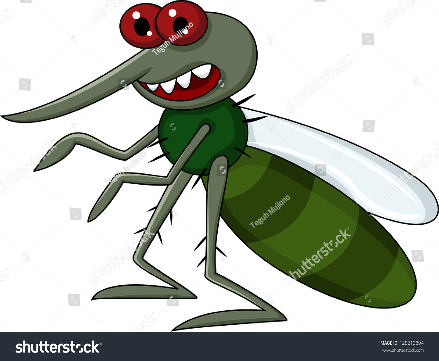 Mosquito Cartoon Stock Vector 125213894 - Shutterstock
