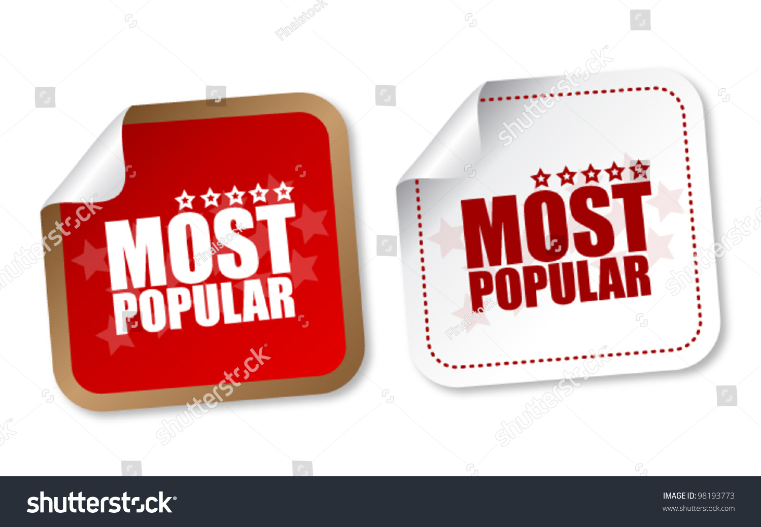 Most Popular Stickers Stock Vector Illustration 98193773 Shutterstock