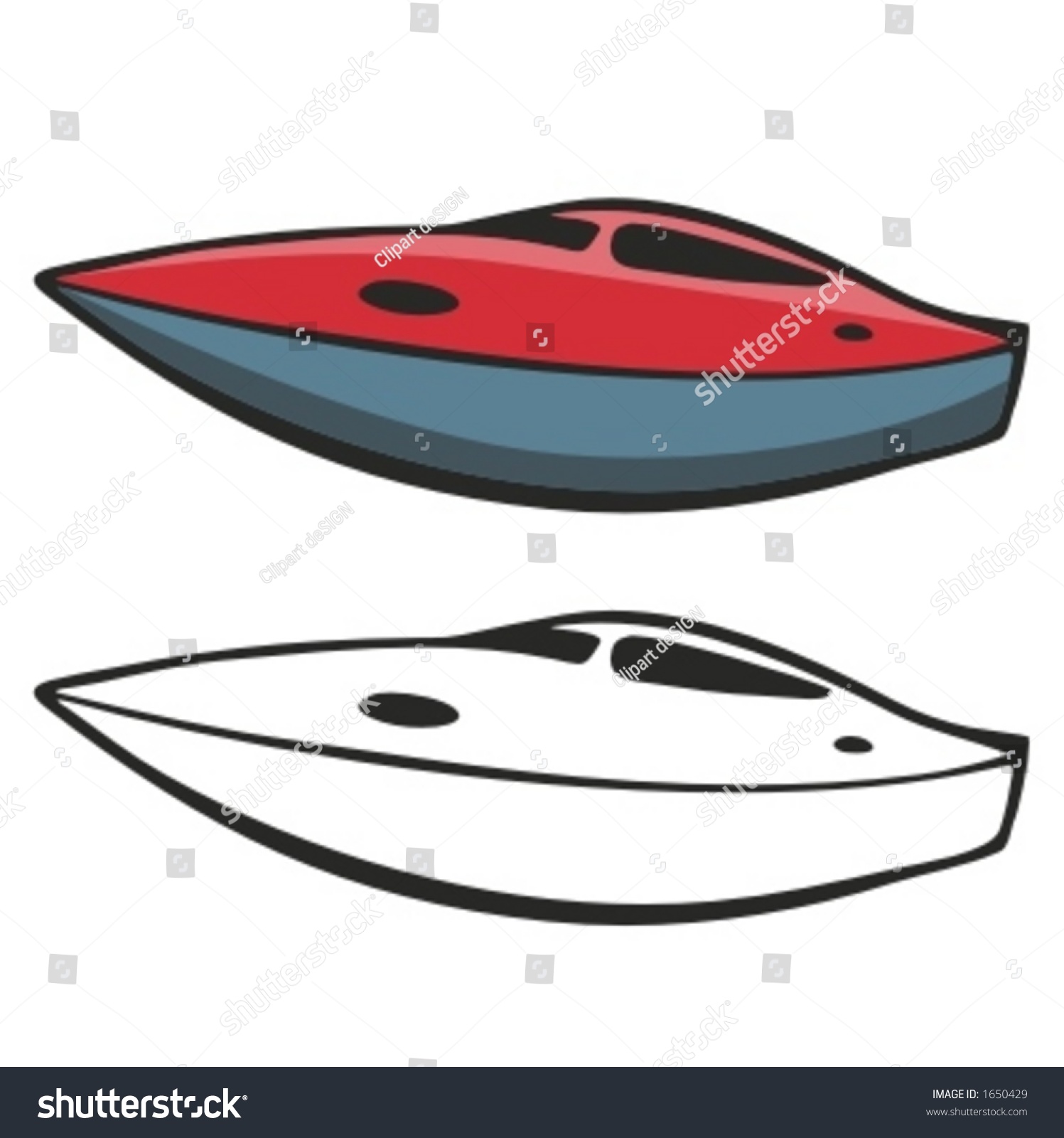 Motor Boat Vector Illustration Stock Vector 1650429 - Shutterstock