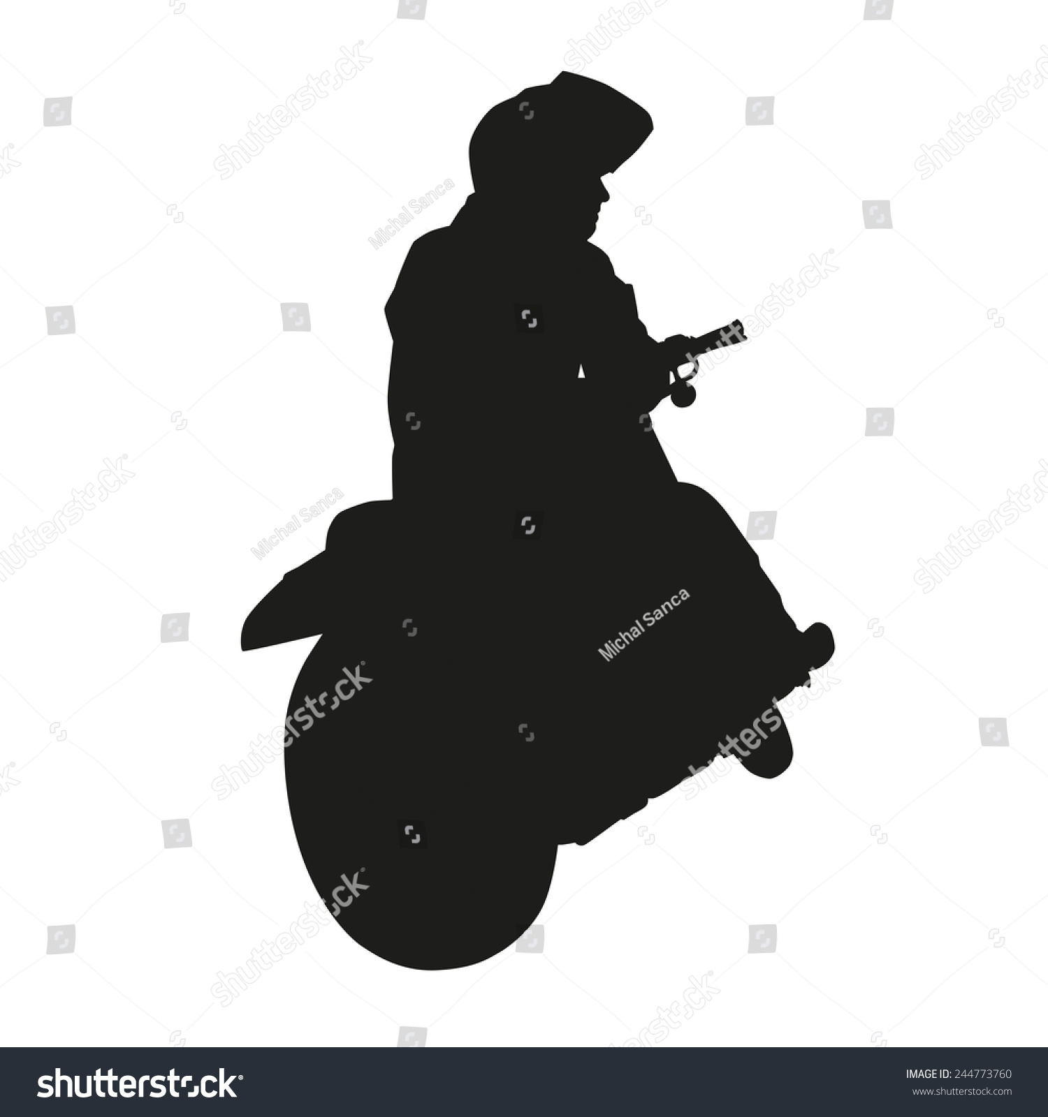 Motorcycle Rider Vector Silhouette Stock Vector Royalty Free