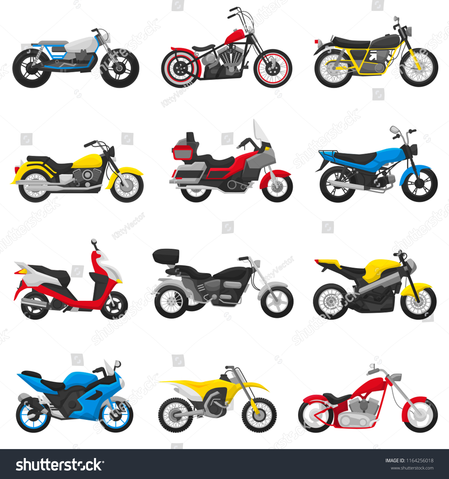 Vektor Stok Motorcycle Vector Motorbike Motoring Cycle Ride Tanpa