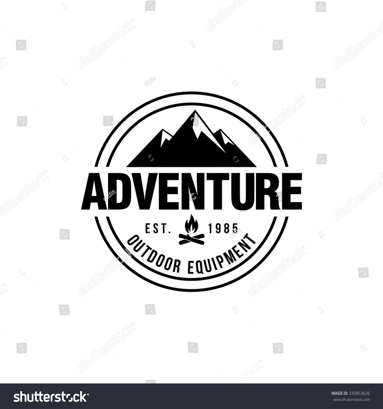 Mountain Hipster Logo Template Stock Vector 335853626 - Shutterstock