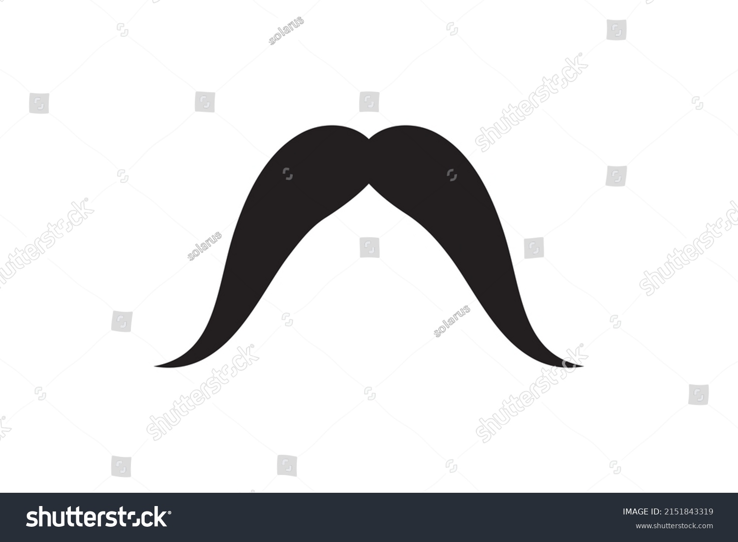 Moustache Vector Icon Black Retro Style Stock Vector Royalty Free