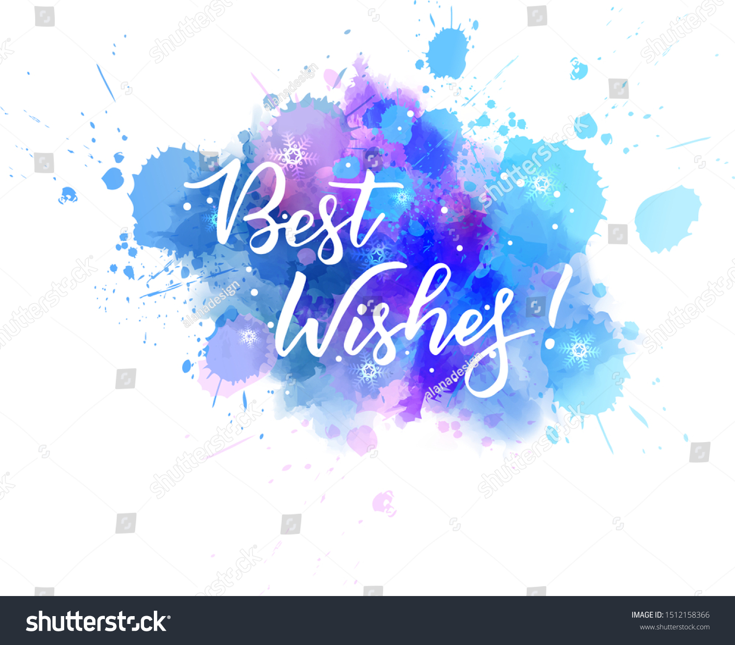 Multicolored Splash Watercolor Blot Handwritten Modern Stock Vector