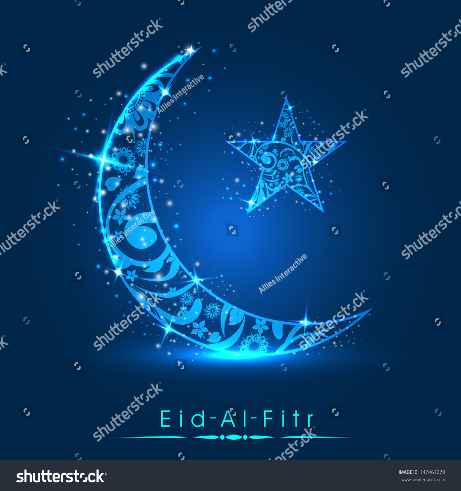 Muslim Community Festival Eid Al Fitr Stock Vector 