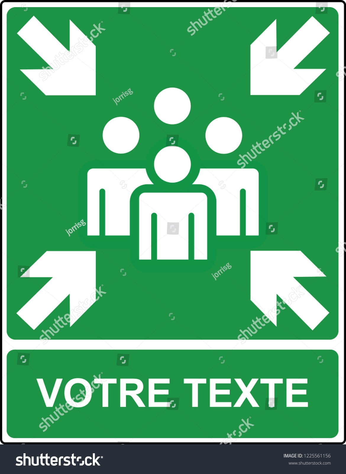 Muster Point Exit Evacuation Signs Assembly Stock Vector Royalty Free Shutterstock