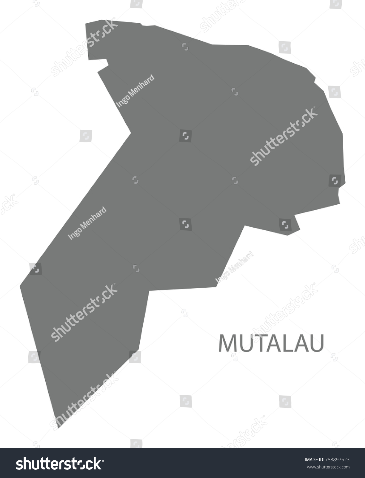 Mutalau Map Niue Grey Illustration Silhouette Stock Vector Royalty