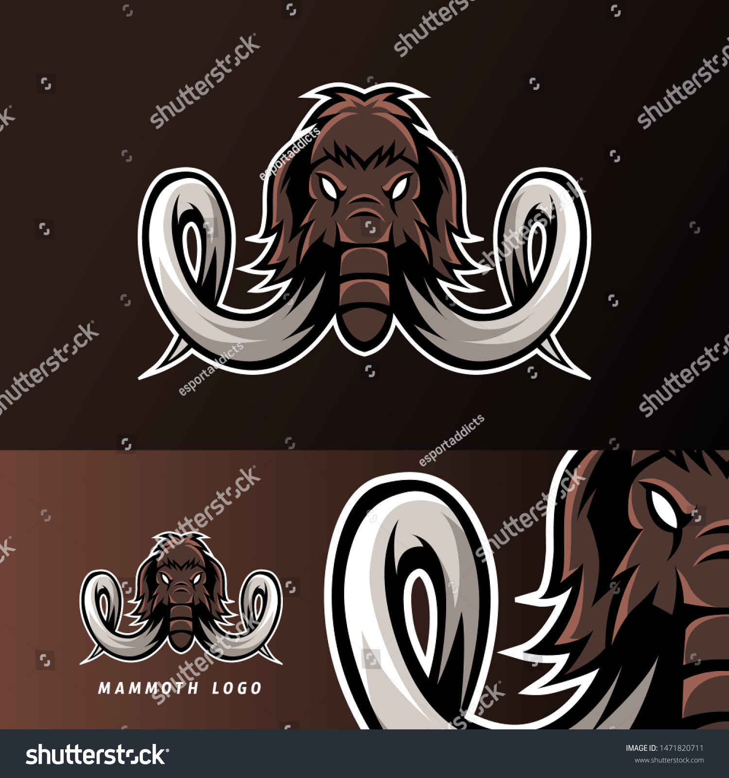 Myth Mammoth Elephant Mascot Sport Esport Stock Vector Royalty Free