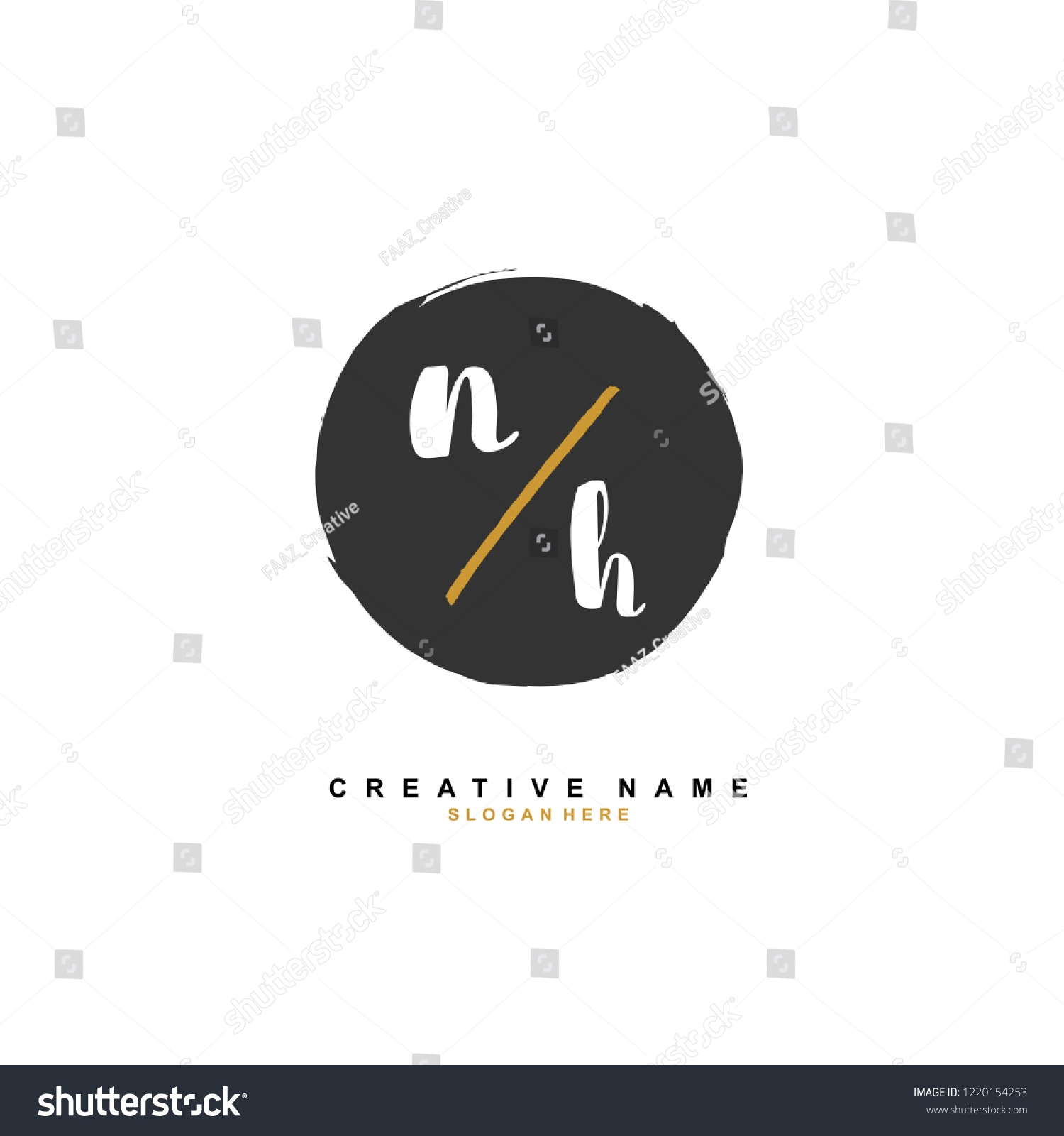 N H Nh Initial Logo Template Stock Vector Royalty Free