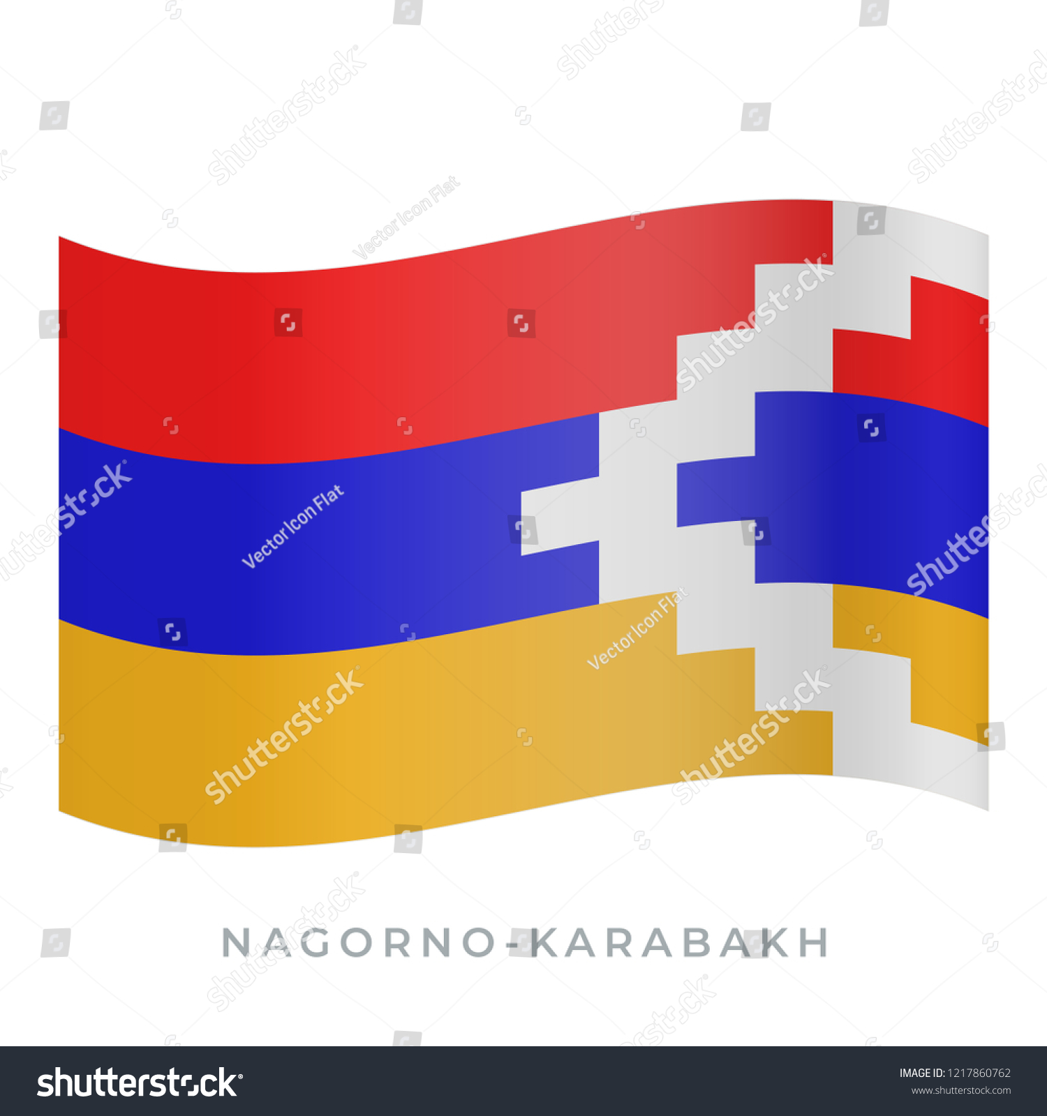 Nagornokarabakh Waving Flag Vector Icon National Stock Vector Royalty