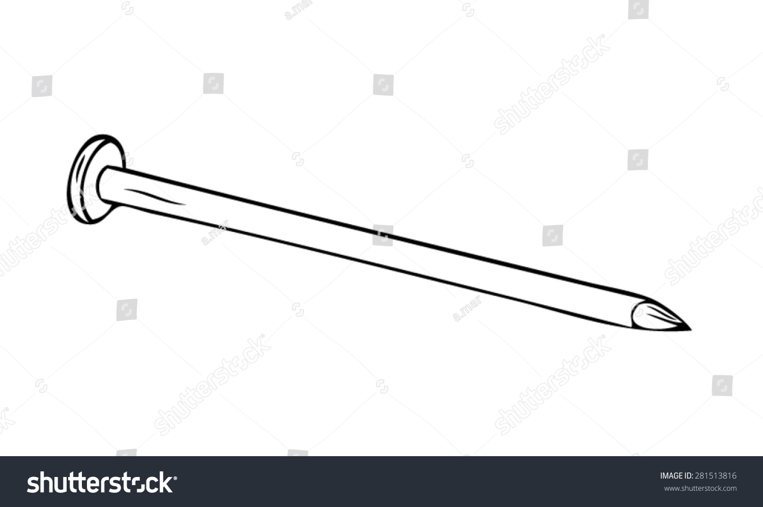 Nail - Drawn Outline Vector - 281513816 : Shutterstock