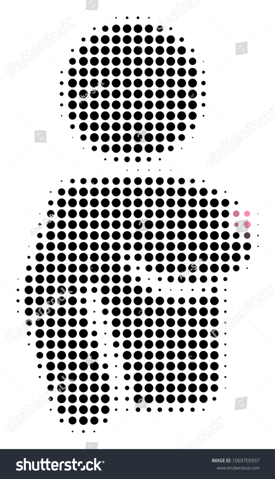 Naked Woman Halftone Vector Pictogram Illustration Stock Vector