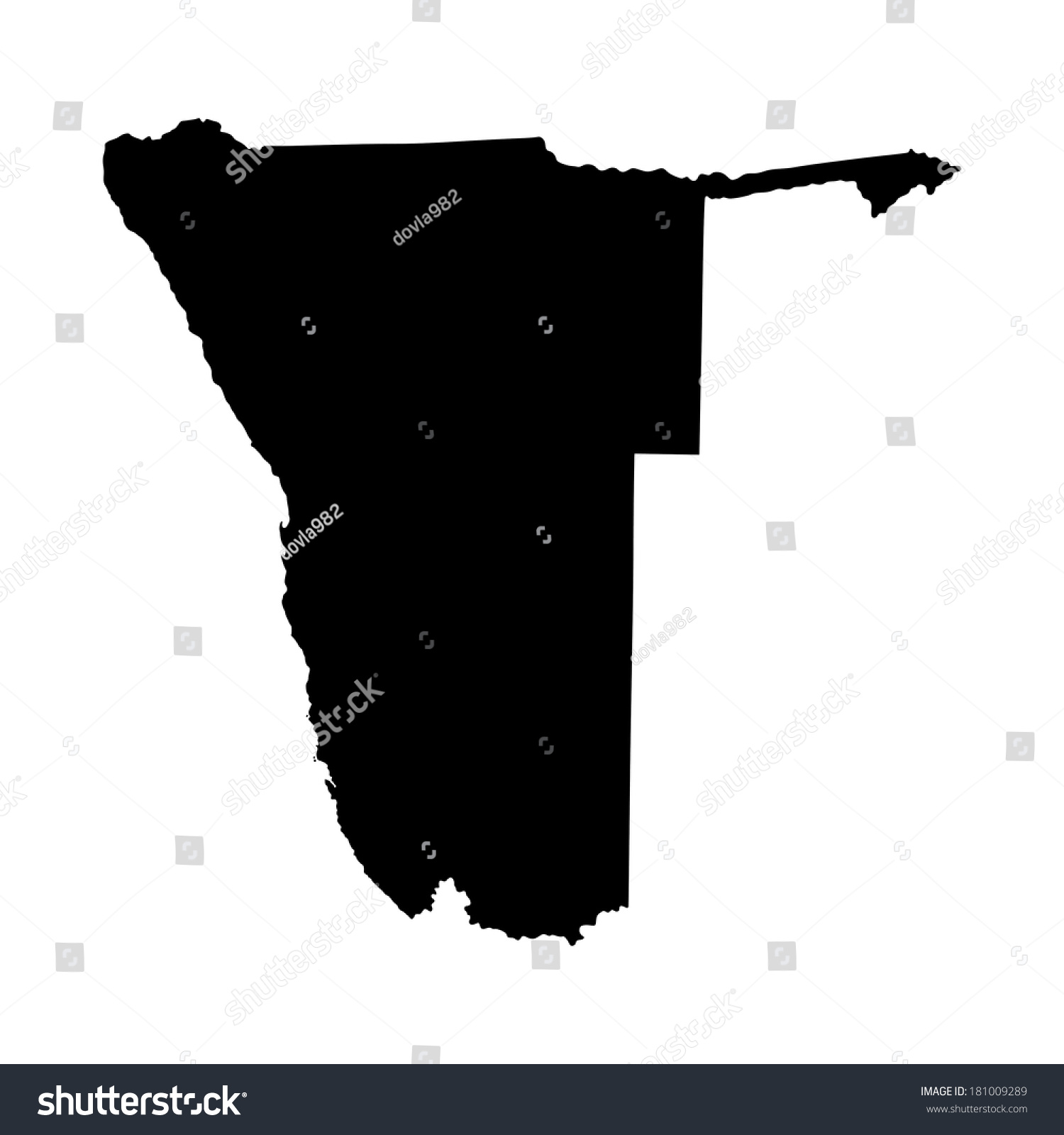 Namibia Vector Map Silhouette Isolated On Stock Vector Shutterstock