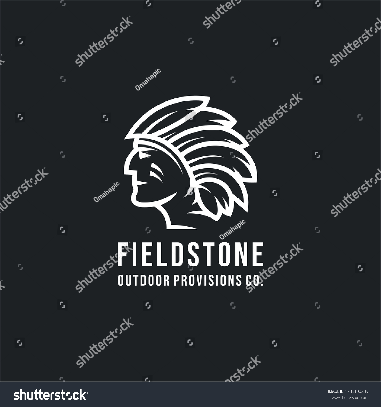 Native American Indian Chief Head Logo Stock Vector Royalty Free